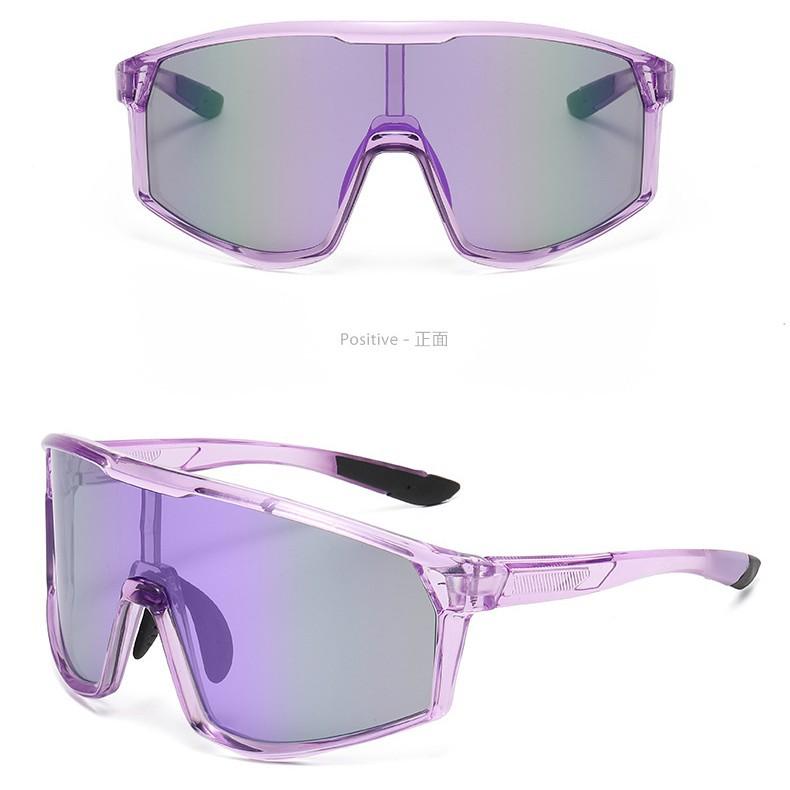 Fashion Sports One-Piece Colorful Large-Frame Glasses Two-Color Temple Sports Cycling Sunglasses Cycling Glasses