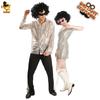 Costume da orgy party disco in argento per coppia costume da palcoscenico costume da esibizione costume da ballo in maschera