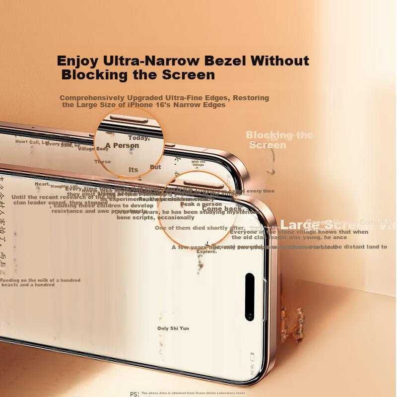 Corning Glass Film Tempered Glass Screen Protector for IPhone 16 Pro Max, Full Coverage Anti-Drop Anti-Fingerprint HD Film with Dust-Free Installatio