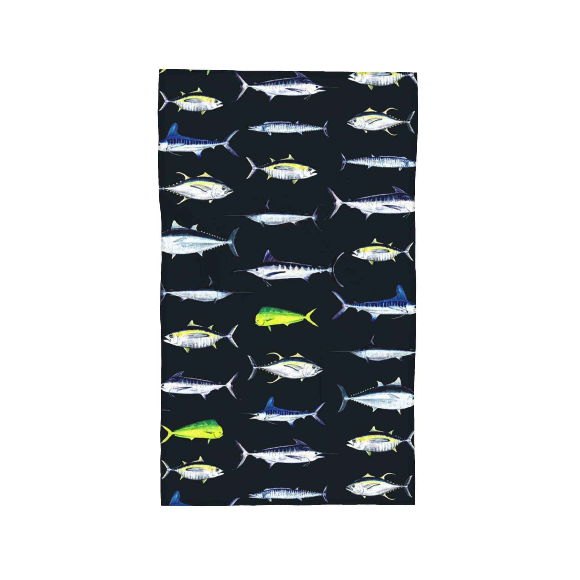 

SPORTFISH Pattern Dark Navy Blue BlackYellowfin tuna Soft Face Towel Quick Dry Pool Bath Cotton Towels Breathable W30*H60(CM)