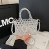 Transparent Bead Handbag With Bow Design And Top Opening For Casual Wear