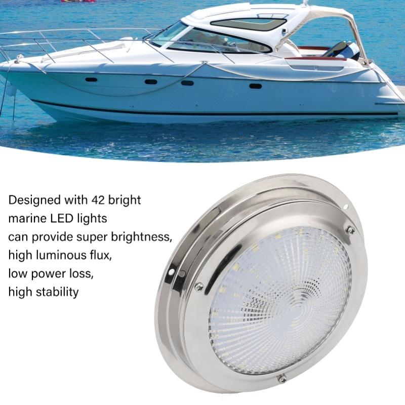 5.5in Marine Ceiling Dome Light 42LED IP65 Waterproof Interior Interior Surface Mount Light For Caravan RV Boat Yacht
