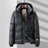 Mens Winter Down Jacket 90% White Duck Removable Hood Lightweight Warm Casual Parka Cold Weather