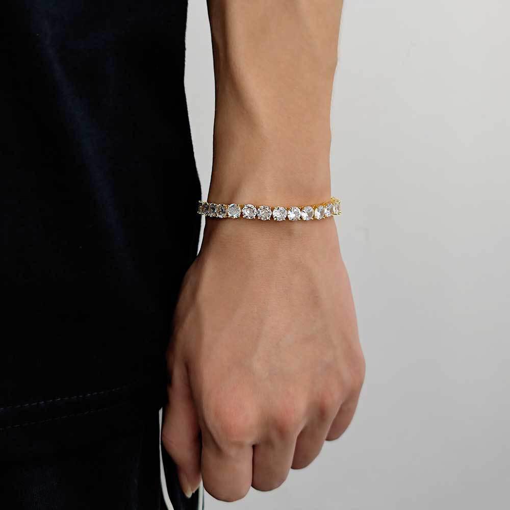 Unisex 4mm Zircon Tennis Bracelet - European & American Hip-Hop Style Jewelry