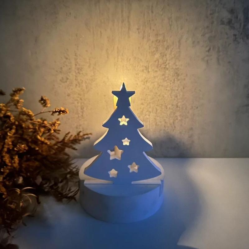Christmas Tree Decorations Silicone Moulds Customizable Christmas Tree Candle Holder Moulds Crafts Mold for Home Decors