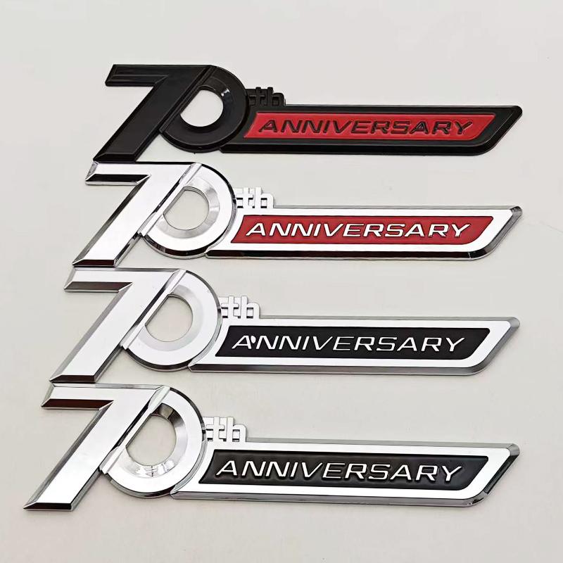 3D ABS Chrome Car Styling 70th ANNIVERSARY Emblem Sticker For Toyota Land Cruiser 300 FJ200 LC300 Prado LC120 LC150 Accessories