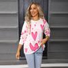 Women's Love Pullover Loose Sweater Round Neck Long Sleeve Small Heart Fashion Warm Sweater