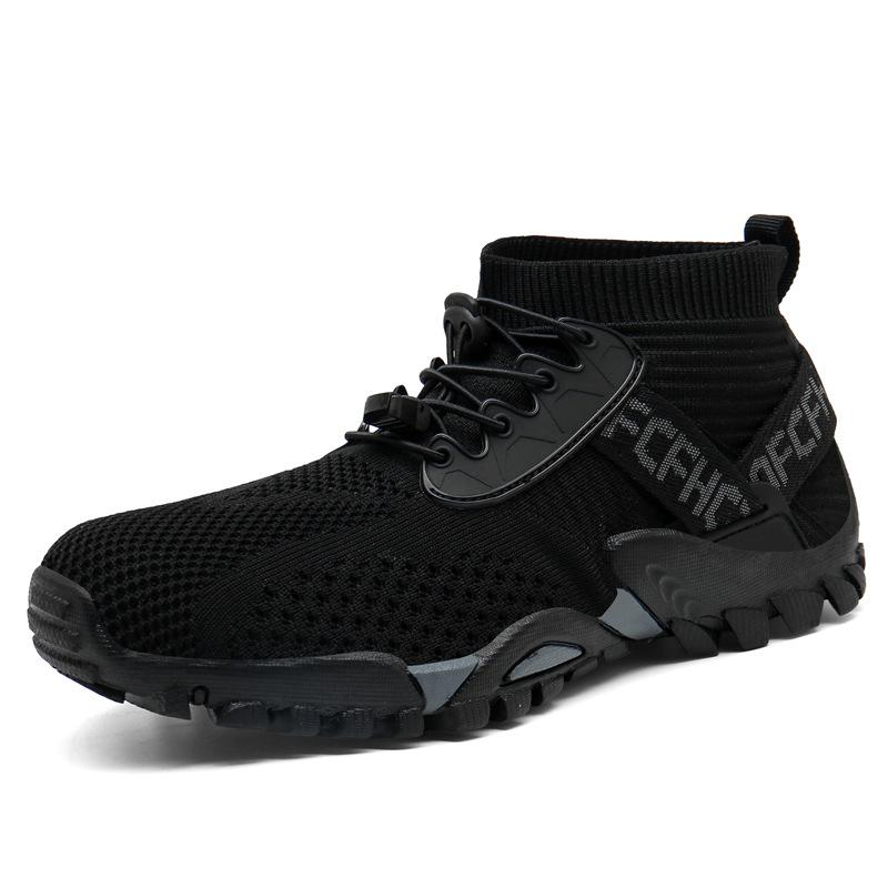 Men's Fitness Walking Style Shoes New Casual Heightening Shoes High-top Hiking Shoes