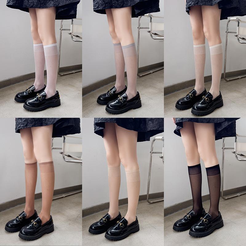 Ladies Spring and Summer Ultra Thin Sweet Meat Through The Tube Stockings