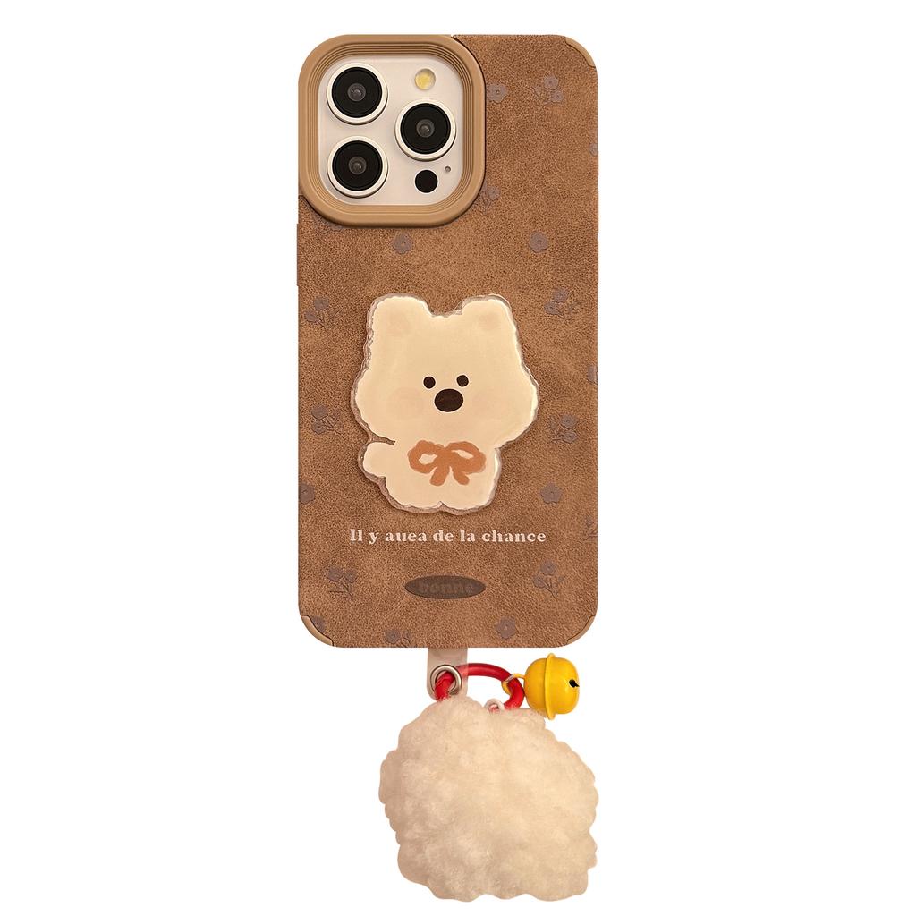 Cortical Three Dimensional Puppy Patch Suitable for IPhone16 IPhone Case 14promax Retro Plush Ball