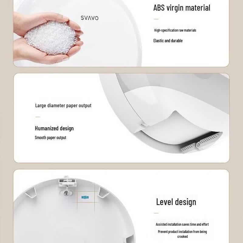 SVAVO ZM-065 Wall-Mounted Punch-Free Tissue and Hand Towel Dispenser