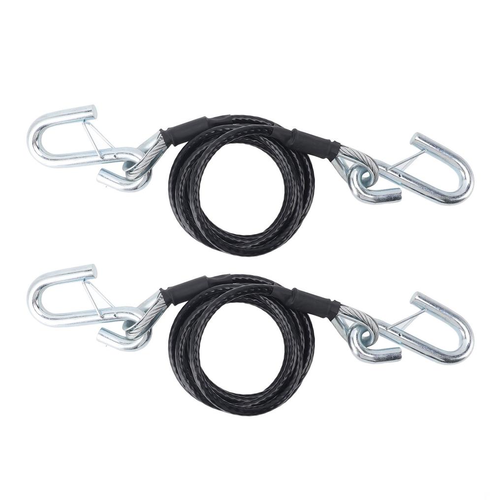 1 Pair Trailer Safety Cable 7 Feet BX88196 7500 Lbs Load Capacity Trailer Coiled Safety Chains