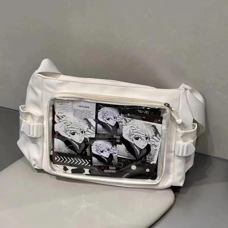 New Japanese Versatile Transparent Pain Bag Single Shoulder Class Book Two-dimensional Bag Women's Large-capacity Leisure Pain Bag