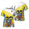 Maglietta Bandiera Ecuador da Uomo Nome Personalizzato Girocollo Moda Oversize Manica Corta Harajuku Top Sportivi T-shirt