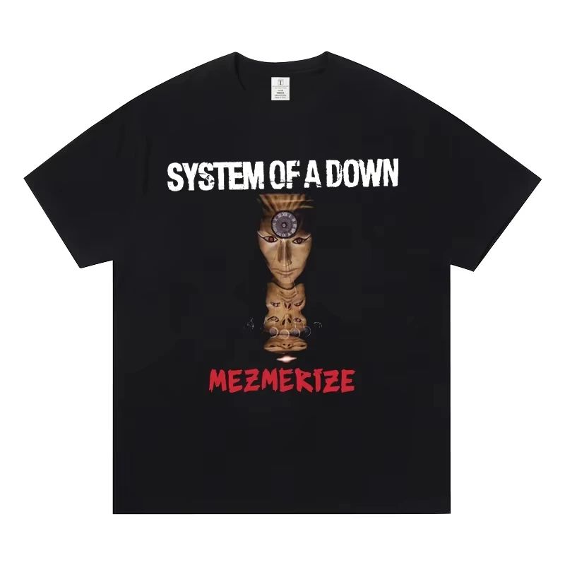 Retro Y2k Tops System of A Down Band Short Sleeve Tshirt World Rock Europe American Metal SOAD Fashion Casual Tshirts Unisex