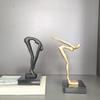 Metal Handicrafts Abstract Golden Man Creative Gymnastics Figure Sculpture Metal Figurine Home Decoration Accessories