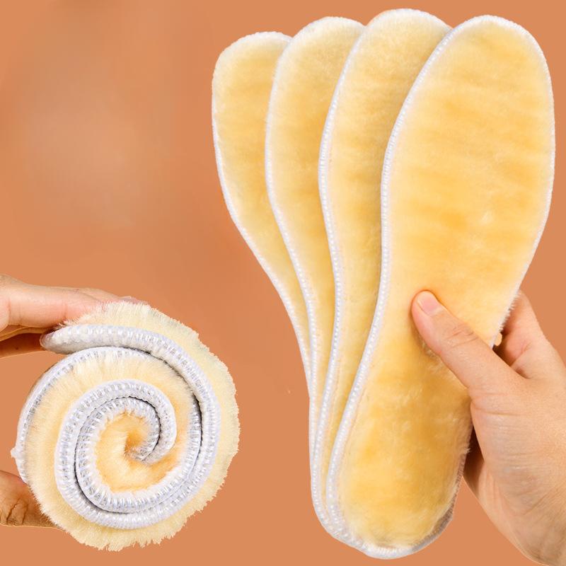 

1 пара стелек мужские женские зимние сохраняющие тепло стельки мягкие утолщенные подкладки для обуви вставки для обуви 45 бежевый