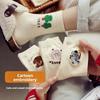 Ladies Autumn and Winter Yarn Lovely Cartoon Pure Cotton Sports Leisure Student Tube Socks