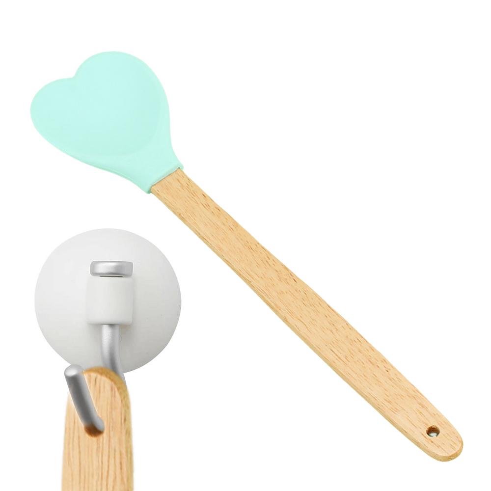 Silicone Spatula For Cooking Heart Shape Cooking Utensils With Wooden Handle Cake Scrapers For Home Baking Cake Decorating
