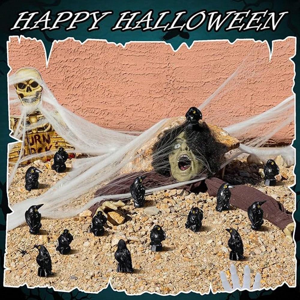 10 Pcs Miniature Crows Figurines Gothic Style Mini Resin Crows Figures Black Raven Summer Decor Tiny Resin Animals For Halloween Scene Decor