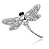 Retro Dragonfly Brooch Female Alloy Inlaid with Diamond Heavy Industry Insect Safety Pin Suit Coat Collar Fashion Pin Accessory