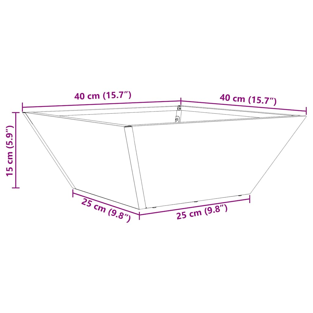 Garden Planter Anthracite Grey 40 X 40 X 15 Cm