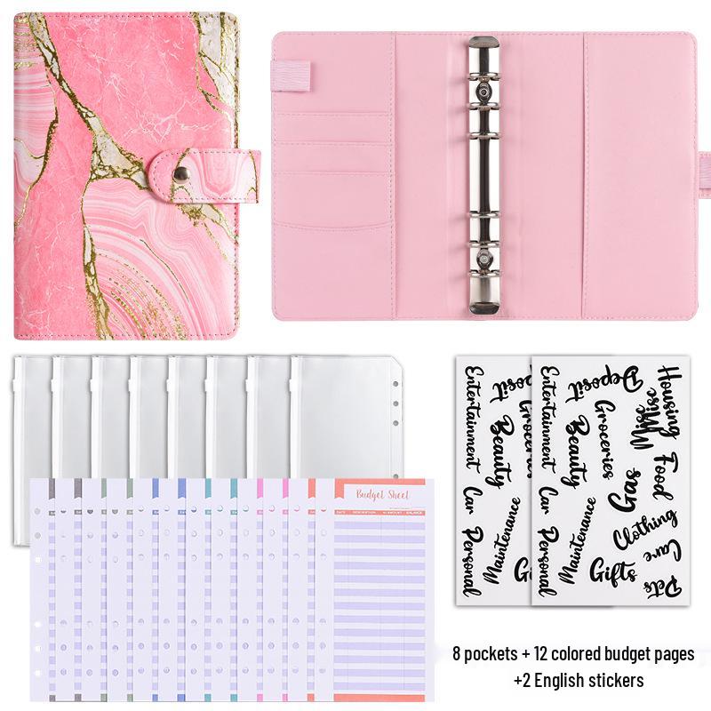 Cross-border Exclusive A6 Gold Foil Macaron PU Leather Hobonichi-Style Budget & Event Planner Notebook