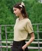 Deuloupisumeon Line Color Block Boucle Short Sleeve Knit [Sky Blue]