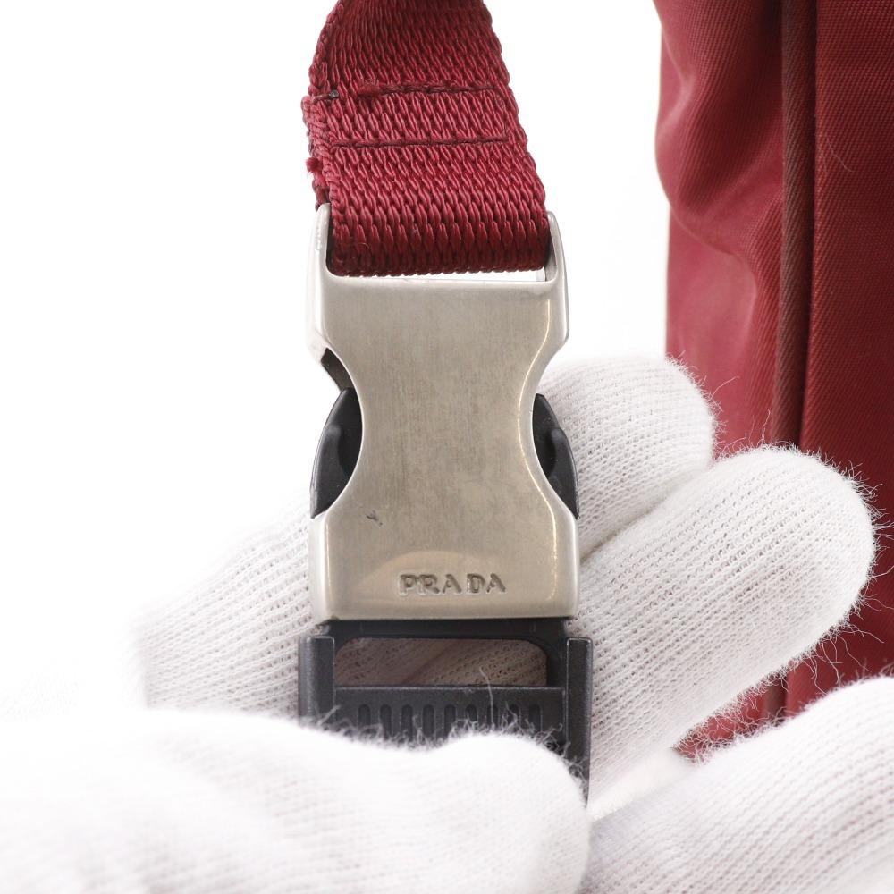 PRADA 2WAY waist bag Shoulder Bag MV583 CERISE Red Nylon Women Used