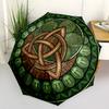 Celtic Knotwork Circle pattern umbrella, portable and foldable design, 8 ribs, a casual accessory for Halloween, Christmas, and birthday gifts.