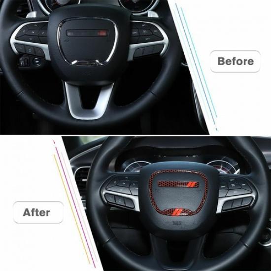 3X Steering Wheel Emblem Frame Trim Decor Ring for Dodge Challenger Charger 15+