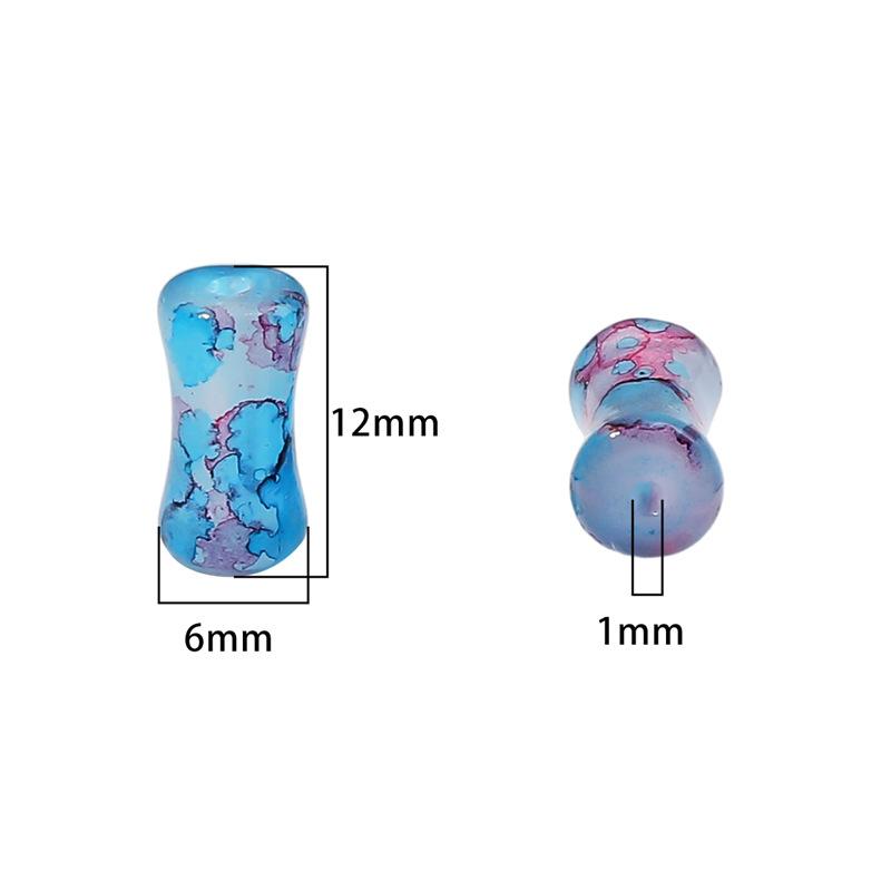 Glass Halo Staining Sprinkles Bamboo Beads Ancient Style Loose Beads Handmade Diy Hand Beaded Beads Accessories Glaze Imitation Jade Beads Materials