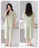 Women's Summer Modal Short Sleeve & Capri Home Set - Plus Size, Casual Ice Silk Cool Feel