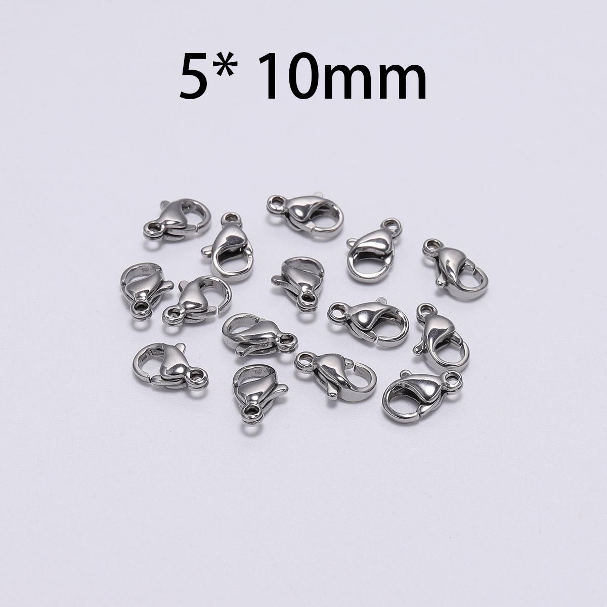 

30pcs/lot 9 10 11 12 13 15mm Stainless Steel Lobster Clasp Hooks For DIY Necklace Bracelet Chain Fashion Jewelry Making Findings