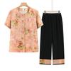 New Chinese Embroidered Summer Suit for Middle-Aged Women
