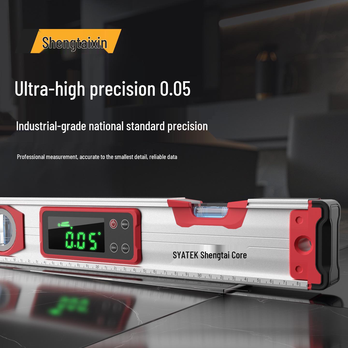 Shengtai Xin Electronic Digital Level: Magnetic, Waterproof, Oil-proof, Aluminum Alloy Inclinometer. Digital Level 200mm