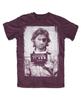Snake Plissken Mugshot T Shirt Burgundy New York Escape Snake Film Kurt
