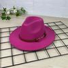 New European and American top hat gentleman's hat flat brim solid color hat retro jazz hat panama belt top hat