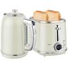 Polished Retro 40-100 Degrees C Kettle and Toaster Set - Grey
