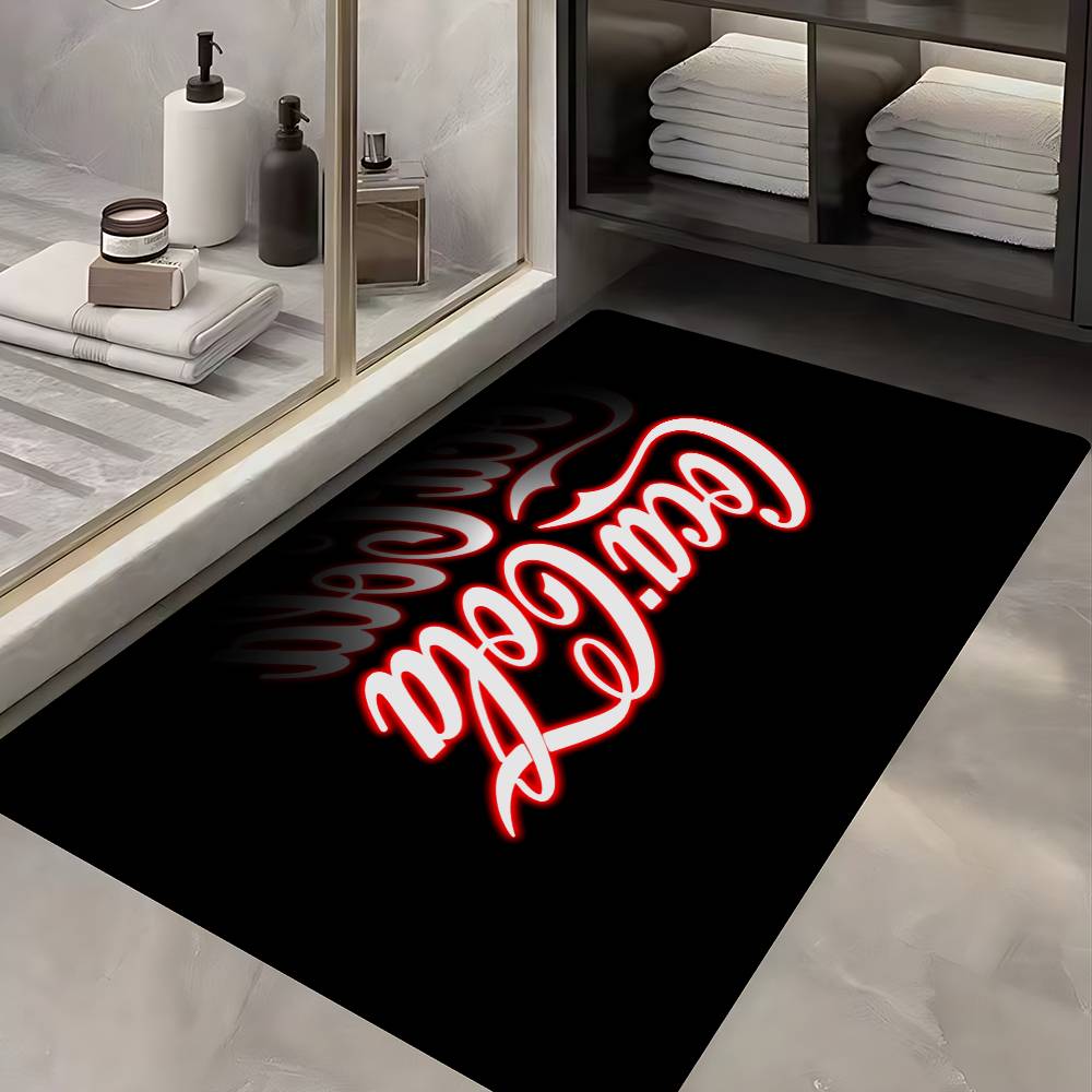 C-Cocas C-cola Vintage Logo Door Mat Washable Non-Slip Living Room Sofa Chairs Area Mat Kitchen Doormat Area Rug