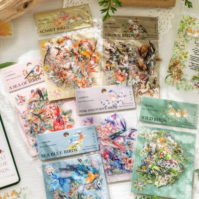 Confezione da 30 adesivi a tema uccelli, adesivi decorativi fai da te per scrapbooking, diario, album, cancelleria, articoli per l'artigianato