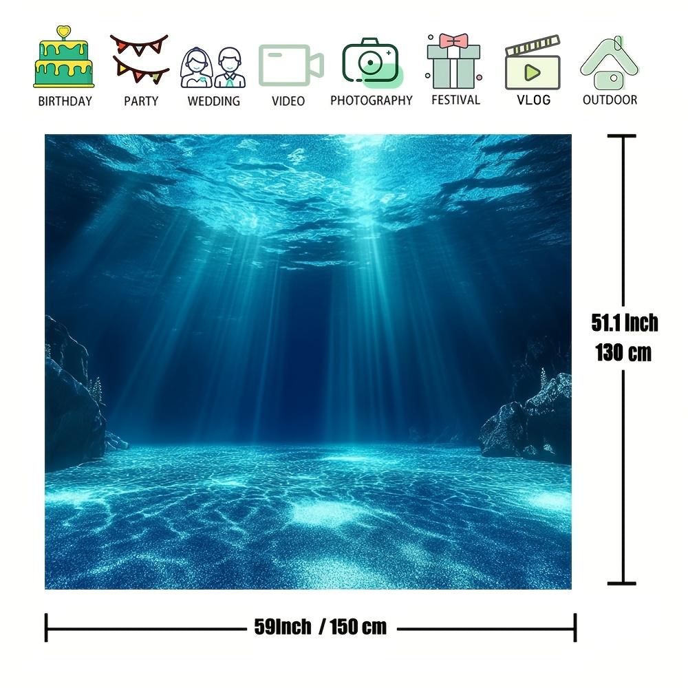 1 Stück lebendiger Unterwasser-Aquariumhintergrund - realistische Polyester-Meereskulisse mit Sonneneffekten