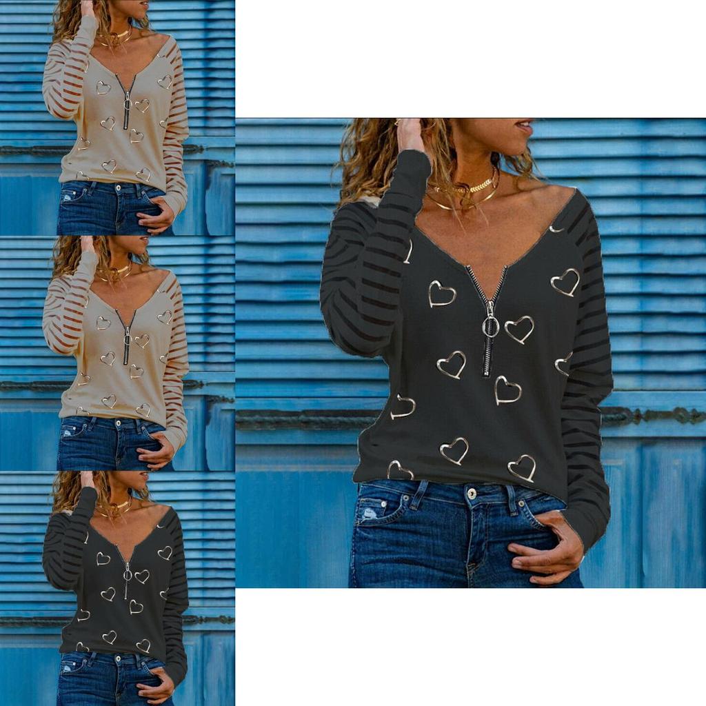 Stylish Women's Plus Size Tunic Top With V-neck Zipper Design For Casual Wear