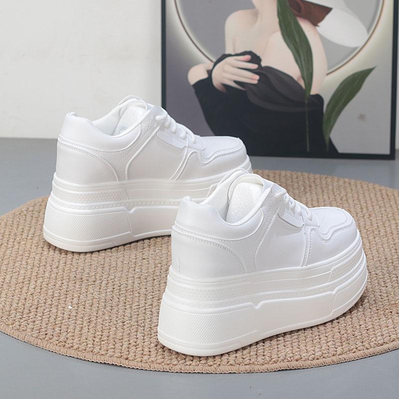 Fashion Women10CM Platform Sneakers Casual Outdoor Simple Design Skateboard Comfortable Lace Up Sneakers Running Sports Shoes Female 40