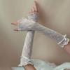 Y2k Spice Girl Korean Lace with Wooden Ear Bow Long Summer Sunscreen Arm Sleeve Concealer Hand Sleeve Bracer Cosplay Arm