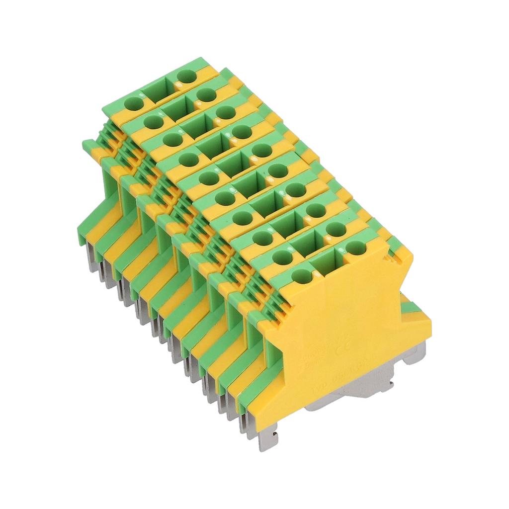 50 Stück DIN-Schienenmontageklemme 2-Kanal Erdung Elektrische Crimpklemmenblock USLKG?2.5