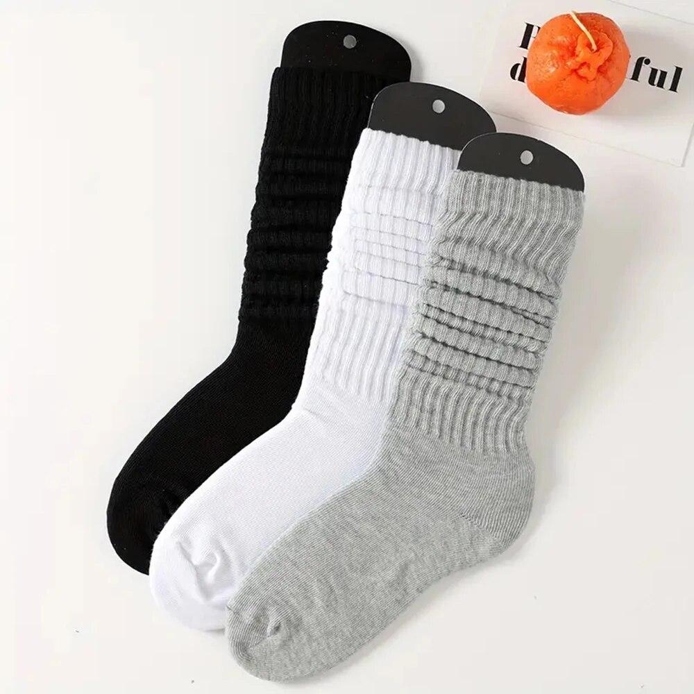 3/6 Pairs Pleated Mid Length Socks Women's Fashion Lolita Bubble Socks Comfort Non Pilling Autumn Versatile Girl Elephant Socks