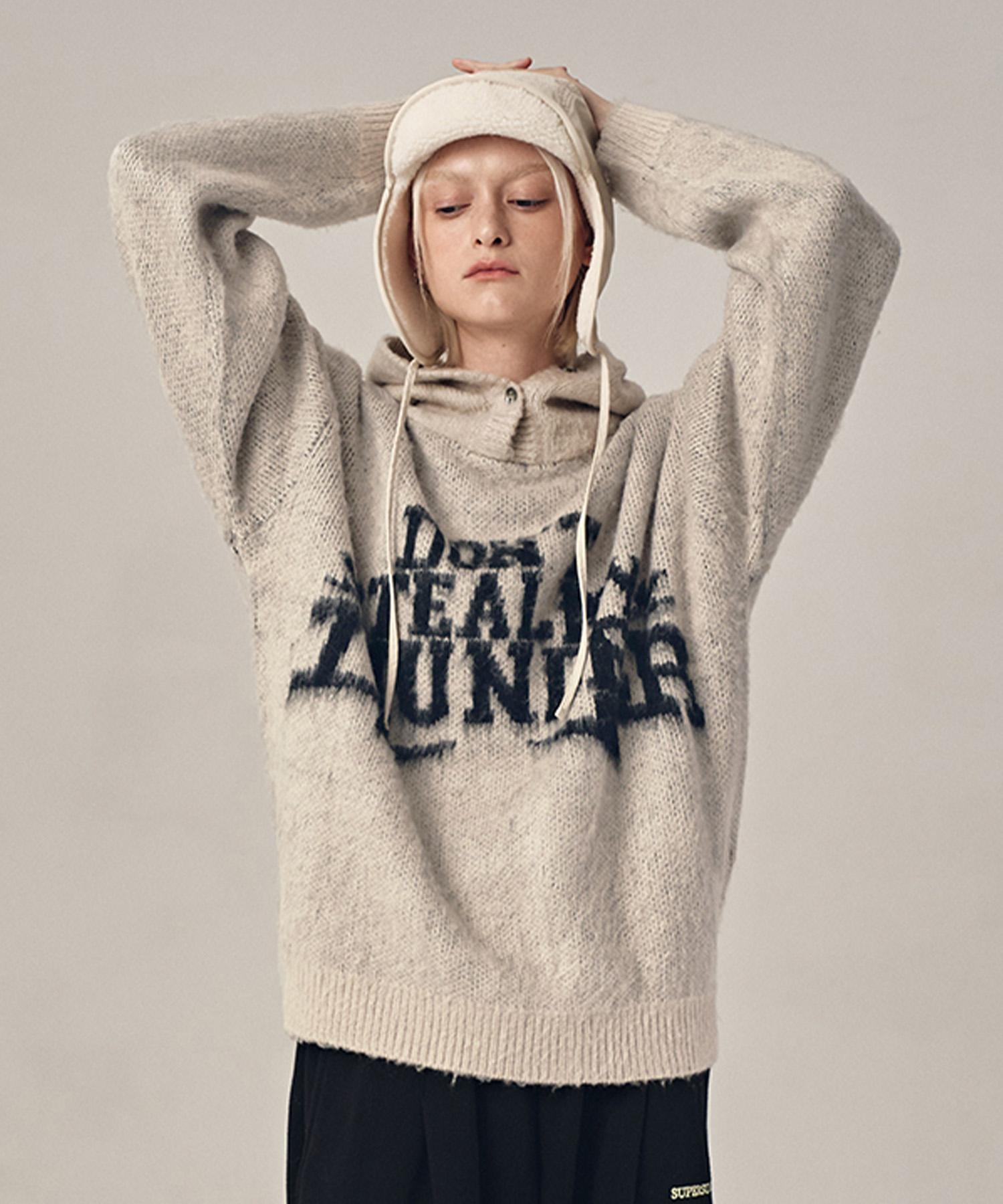Super Serve Thunder Brushed Knit Hoodie - Ivory Ivory/M