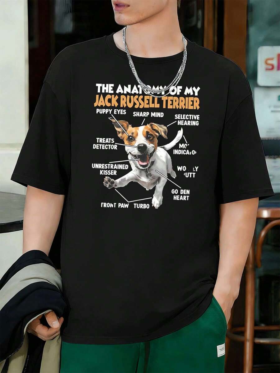 Jack Russell Terrier Dog Graphic TShirt 100% Cotton, Casual, Comfortable, Durable, Statement Print S разноцветный