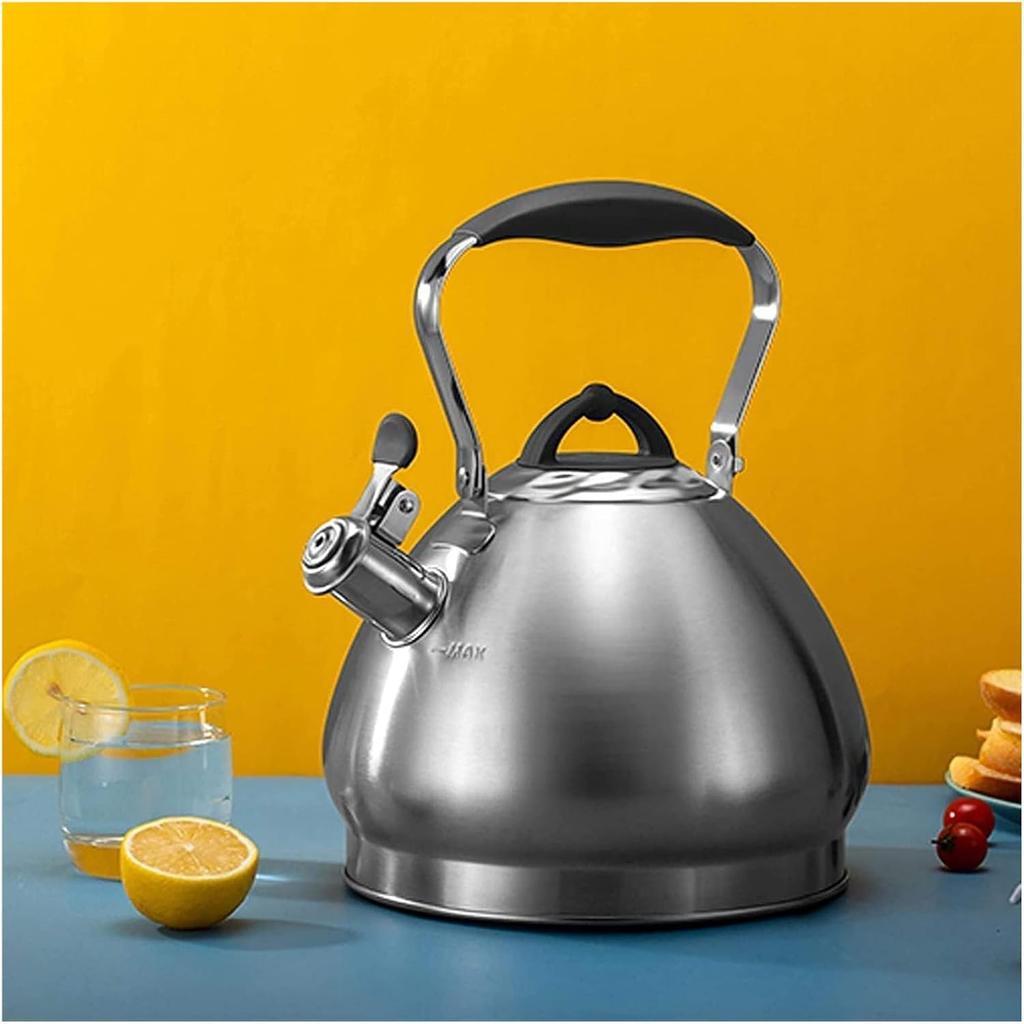 Kettle Stove Top Stainless Steel Tea Kettle for Stove Top Camping Coffee Pot with Heat- Handle Large Capacity Camping Kettle-Green